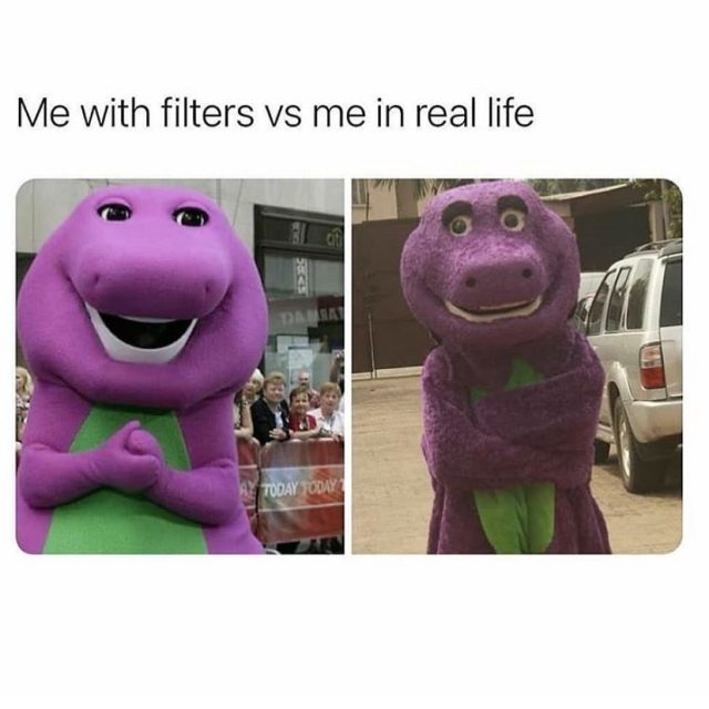 Me with filters vs me in real life